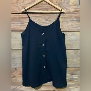 Button down tank tops size XL  color black with adjustable straps.